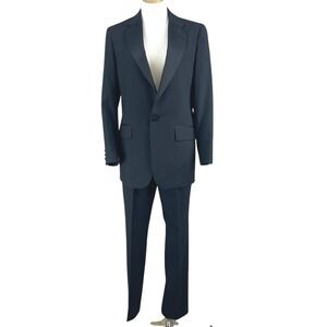 Vintage Mens Tuxedo Dinner Suit (39R) Black Notch Lapel Single Formal Union‎ USA